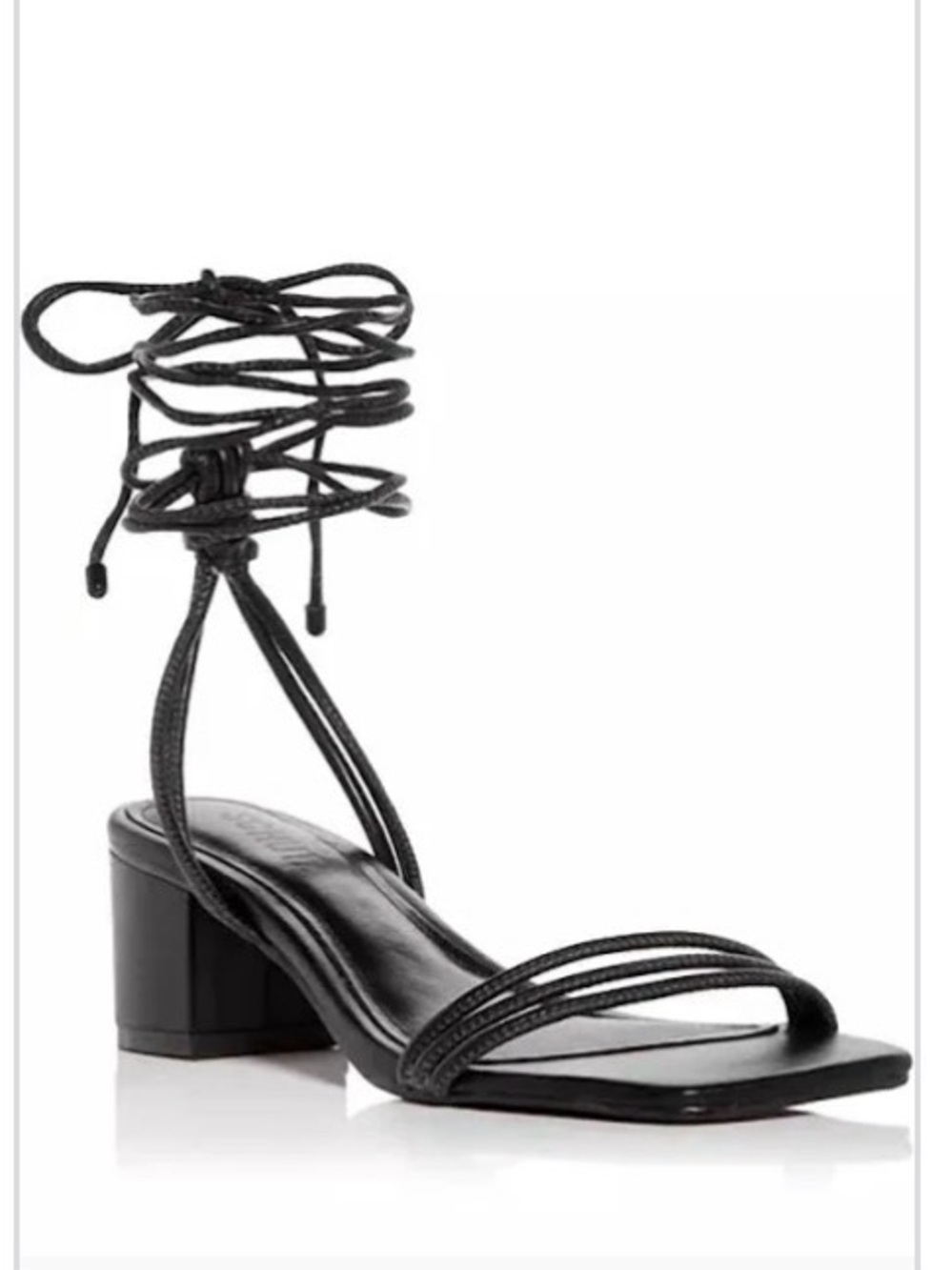 Schutz Black Lace-Up Square-Toe Women's Sandals